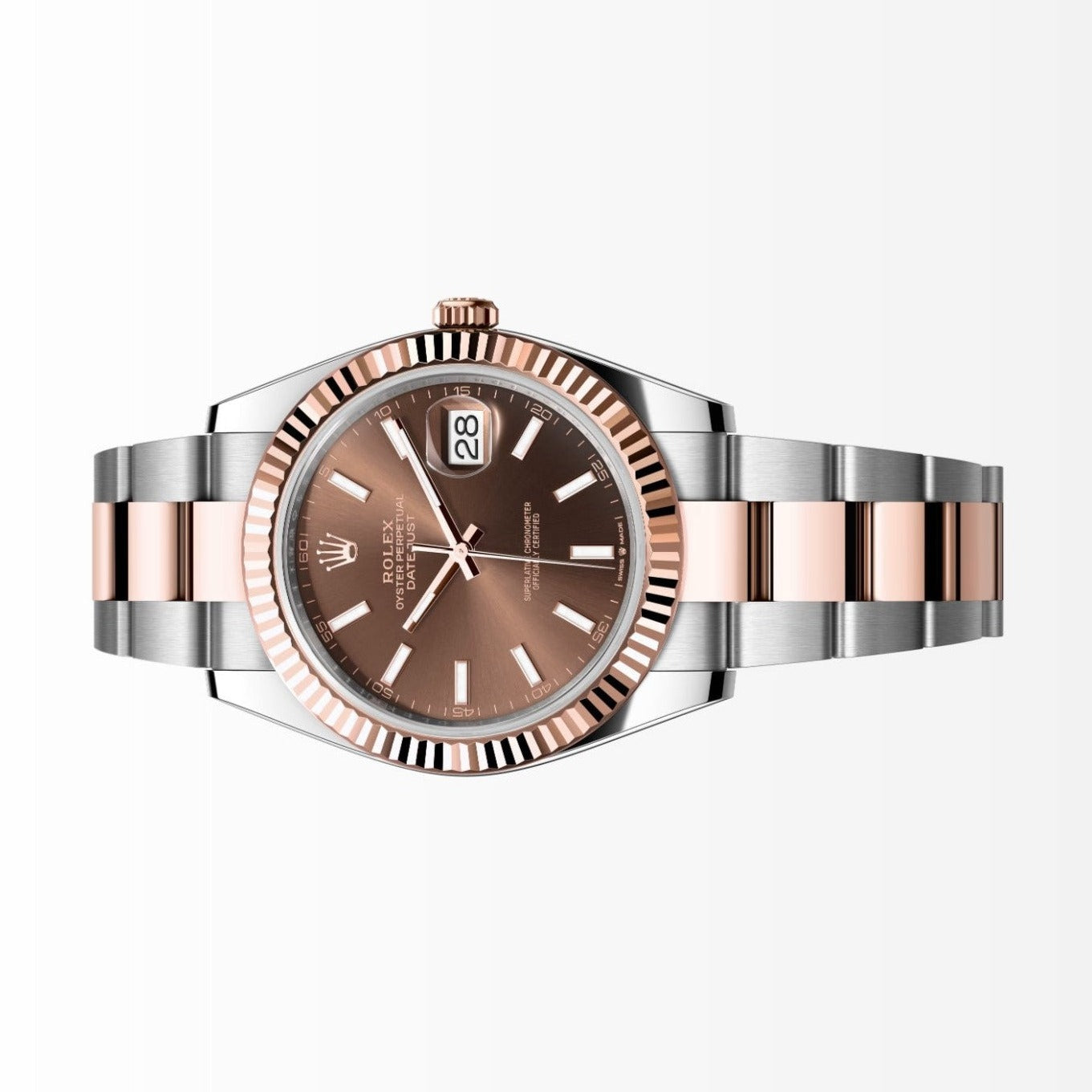 Rolex Datejust 41MM Choc 18K Everose Gold / Steel Watch 126331