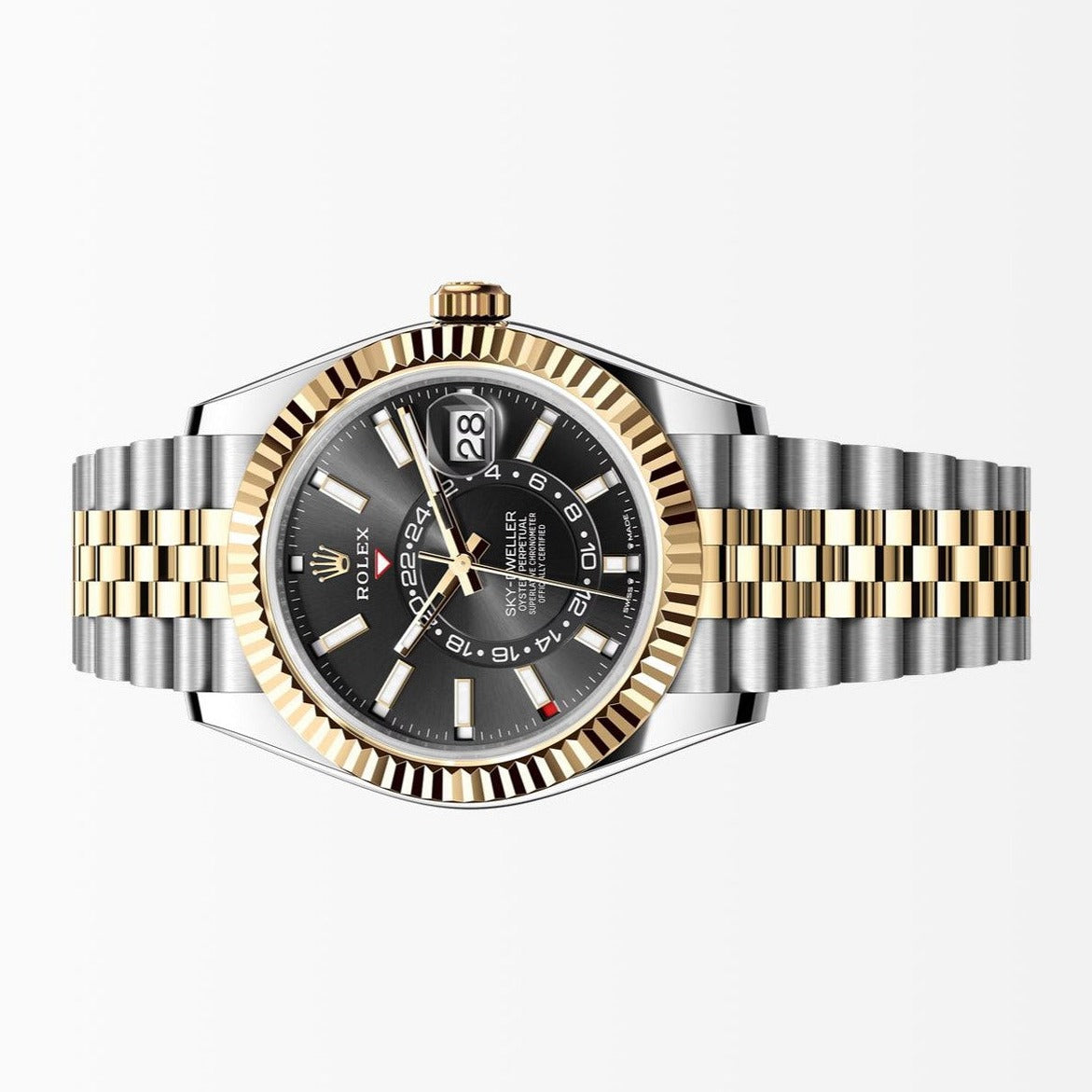 Rolex Sky Dweller 18K/ Steel Black Dial 42MM S.Steel Watch 326933