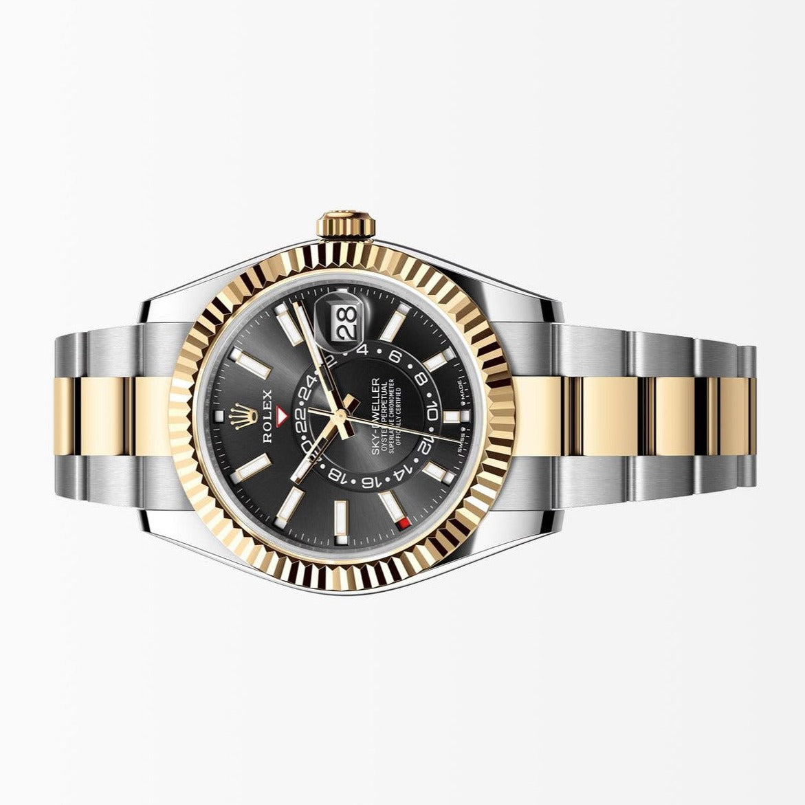 Rolex Sky Dweller 18K/ Steel Black Dial 42MM S.Steel Watch 326933