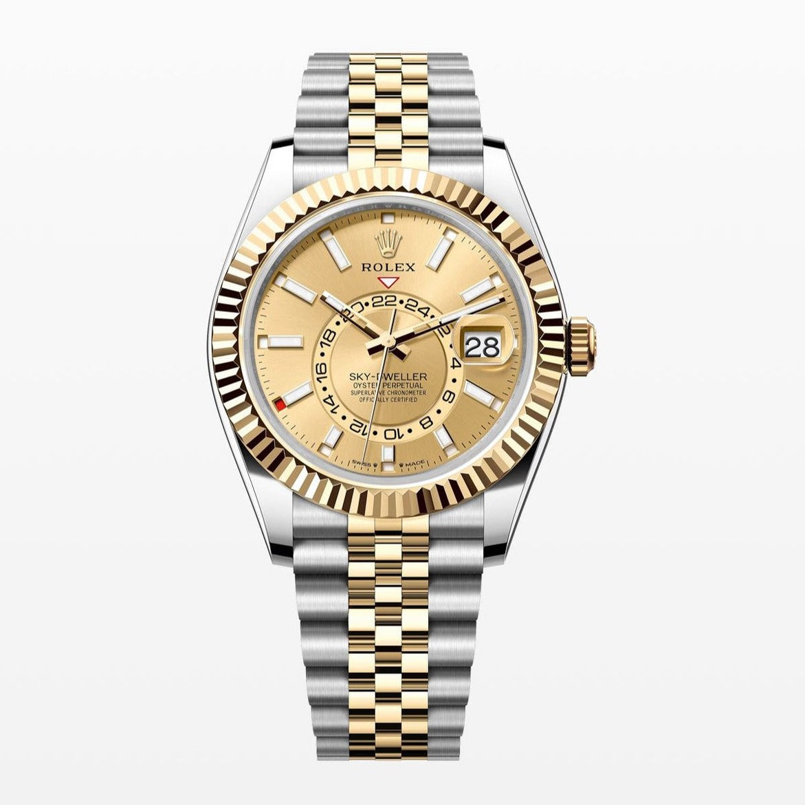 Rolex Sky Dweller 18K/ Steel Champagne Dial 42MM S.Steel Watch 326933