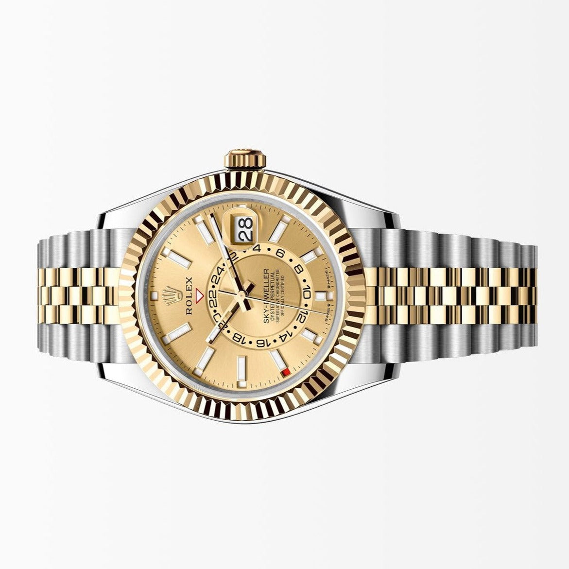 Rolex Sky Dweller 18K/ Steel Champagne Dial 42MM S.Steel Watch 326933