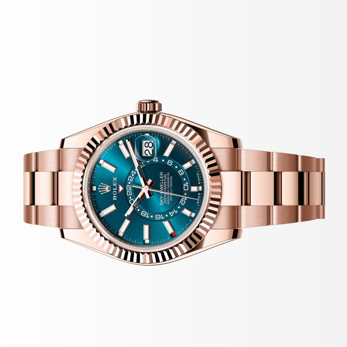 Rolex Sky Dweller 18K Oyster Blue Dial 42MM Everose Gold Watch 336935