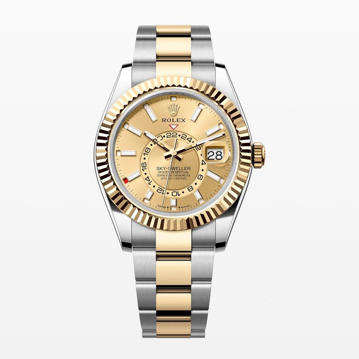 Rolex Sky Dweller 18K/ Steel Champagne Dial 42MM S.Steel Watch 326933