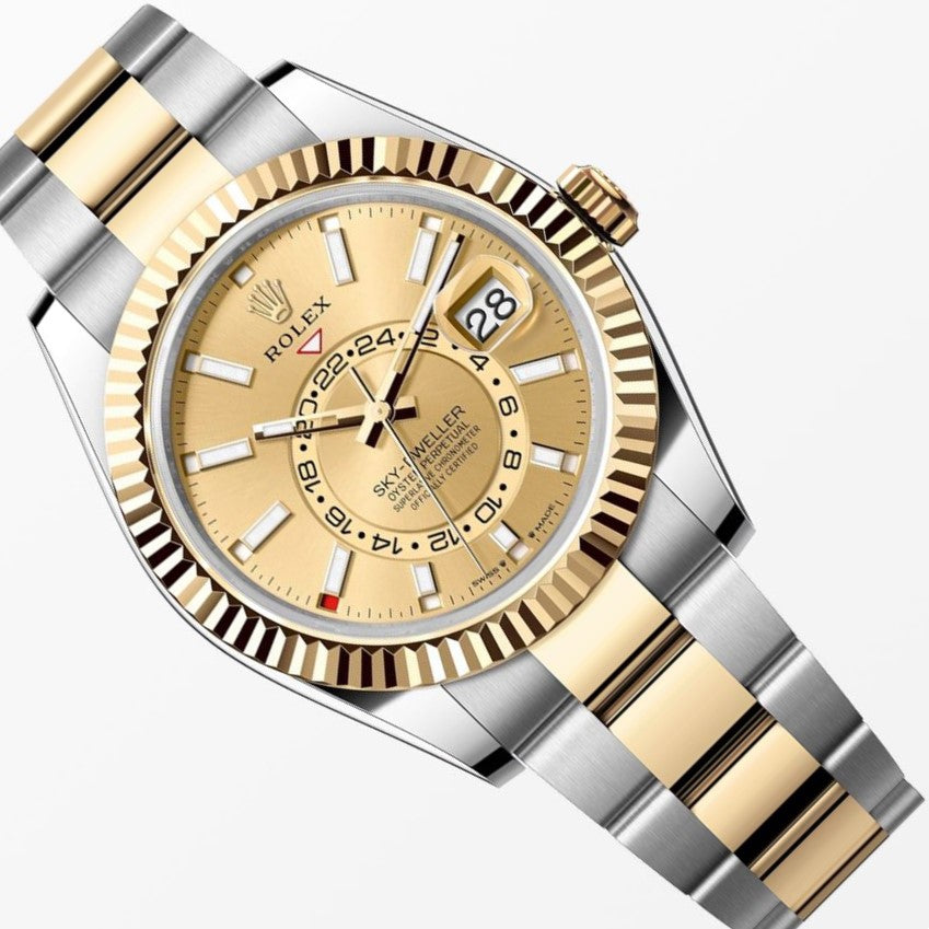 Rolex Sky Dweller 18K/ Steel Champagne Dial 42MM S.Steel Watch 326933