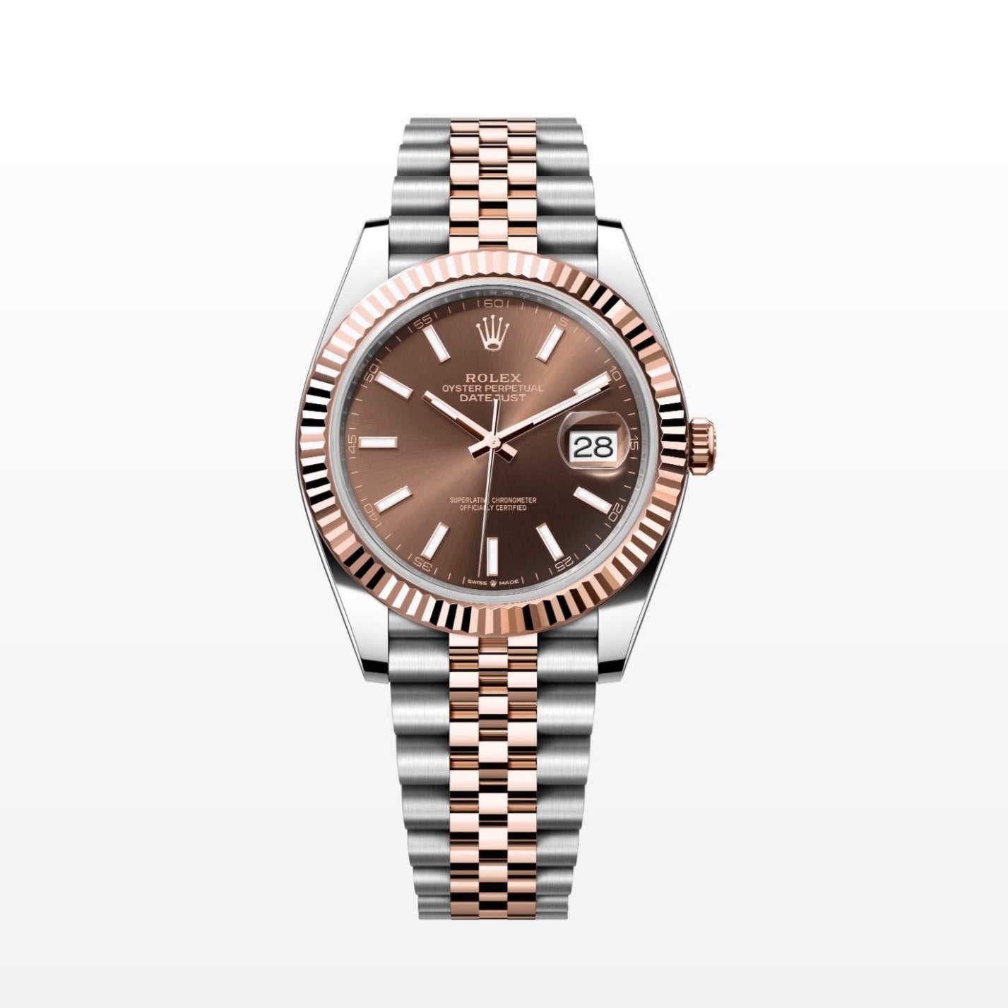 Rolex Datejust 41MM Choc 18K Everose Gold / Steel Watch 126331