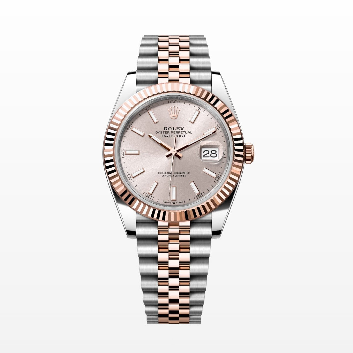 Rolex Datejust 41MM Sundust 18K Everose Gold / Steel Watch 126331