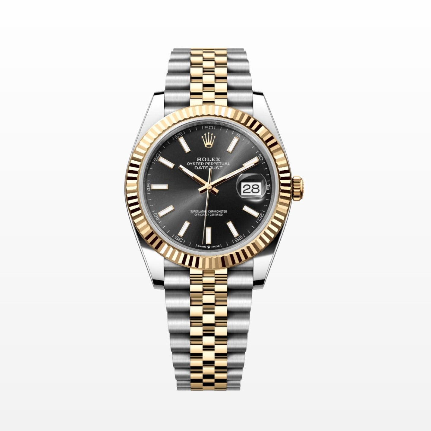 Rolex Datejust 41MM Black Dial 18K Yellow Gold / Steel Watch 126333