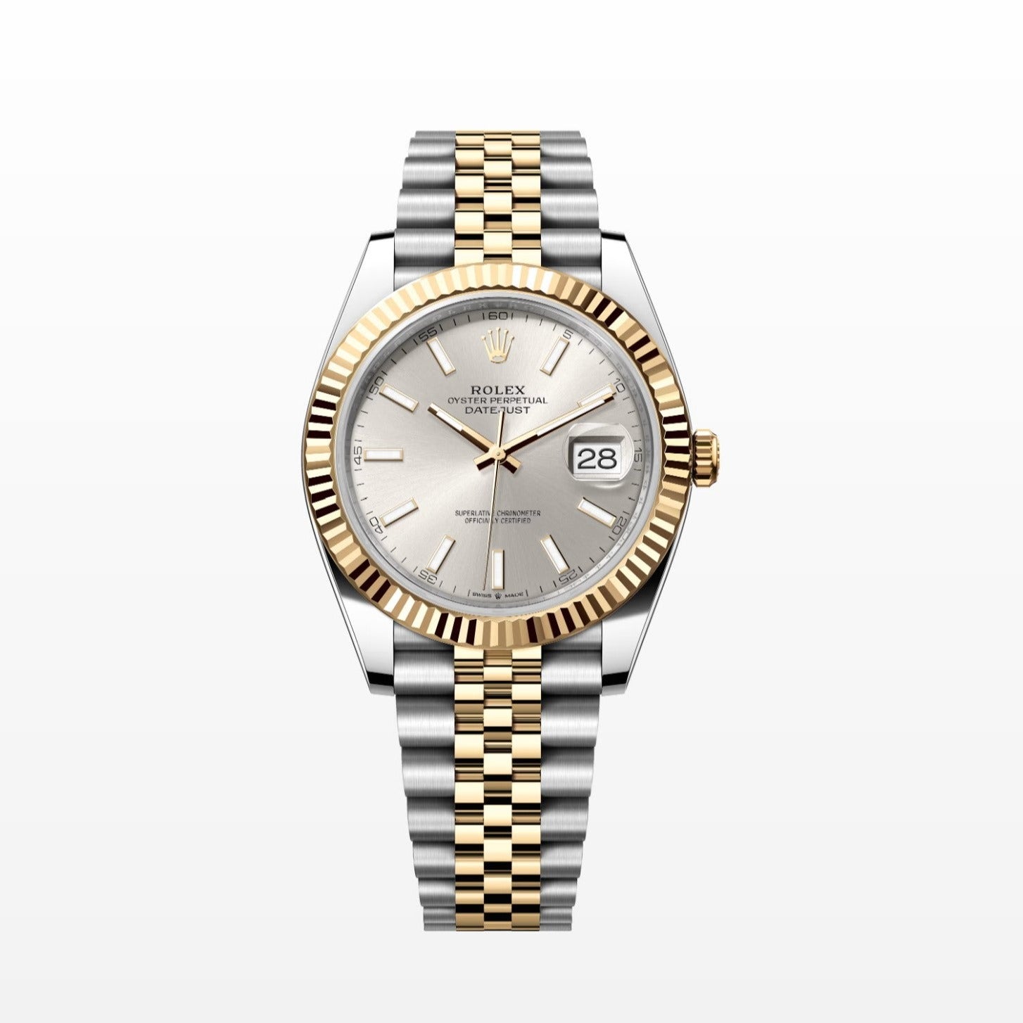 Rolex Datejust 41MM Silver Dial 18K Yellow Gold / Steel Watch 126333