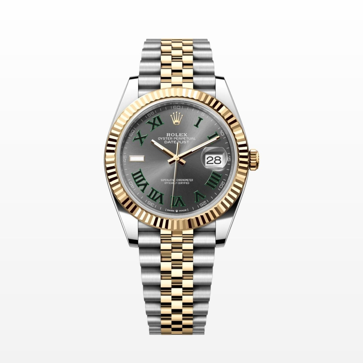 Rolex Datejust 41MM Wimbledon 18K Yellow Gold / Steel Watch 126333