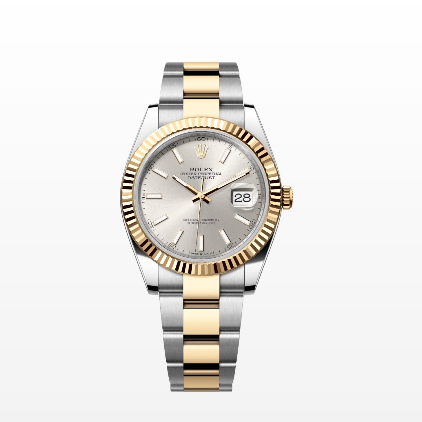 Rolex Datejust 41MM Silver Dial 18K Yellow Gold / Steel Watch 126333