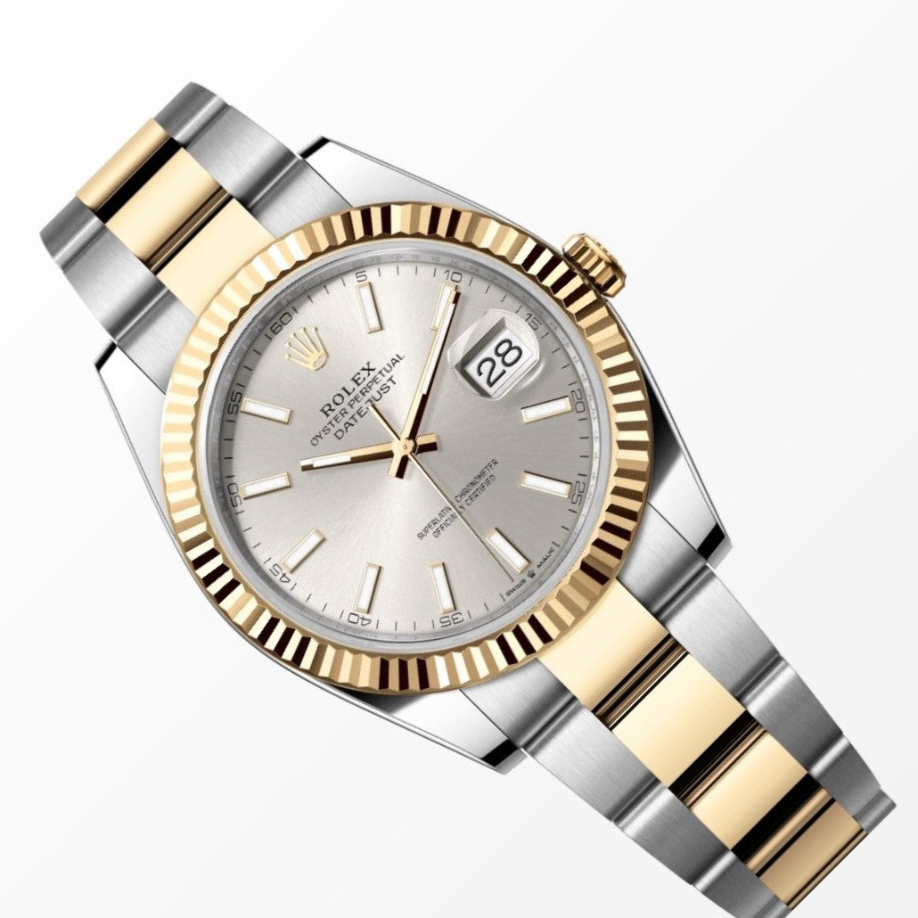 Rolex Datejust 41MM Silver Dial 18K Yellow Gold / Steel Watch 126333