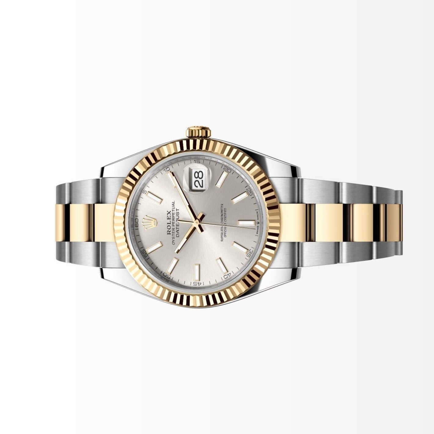 Rolex Datejust 41MM Silver Dial 18K Yellow Gold / Steel Watch 126333