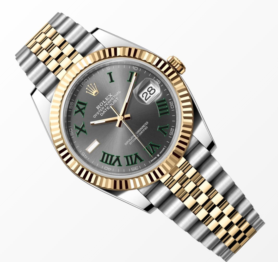 Rolex Datejust 41MM Wimbledon 18K Yellow Gold / Steel Watch 126333