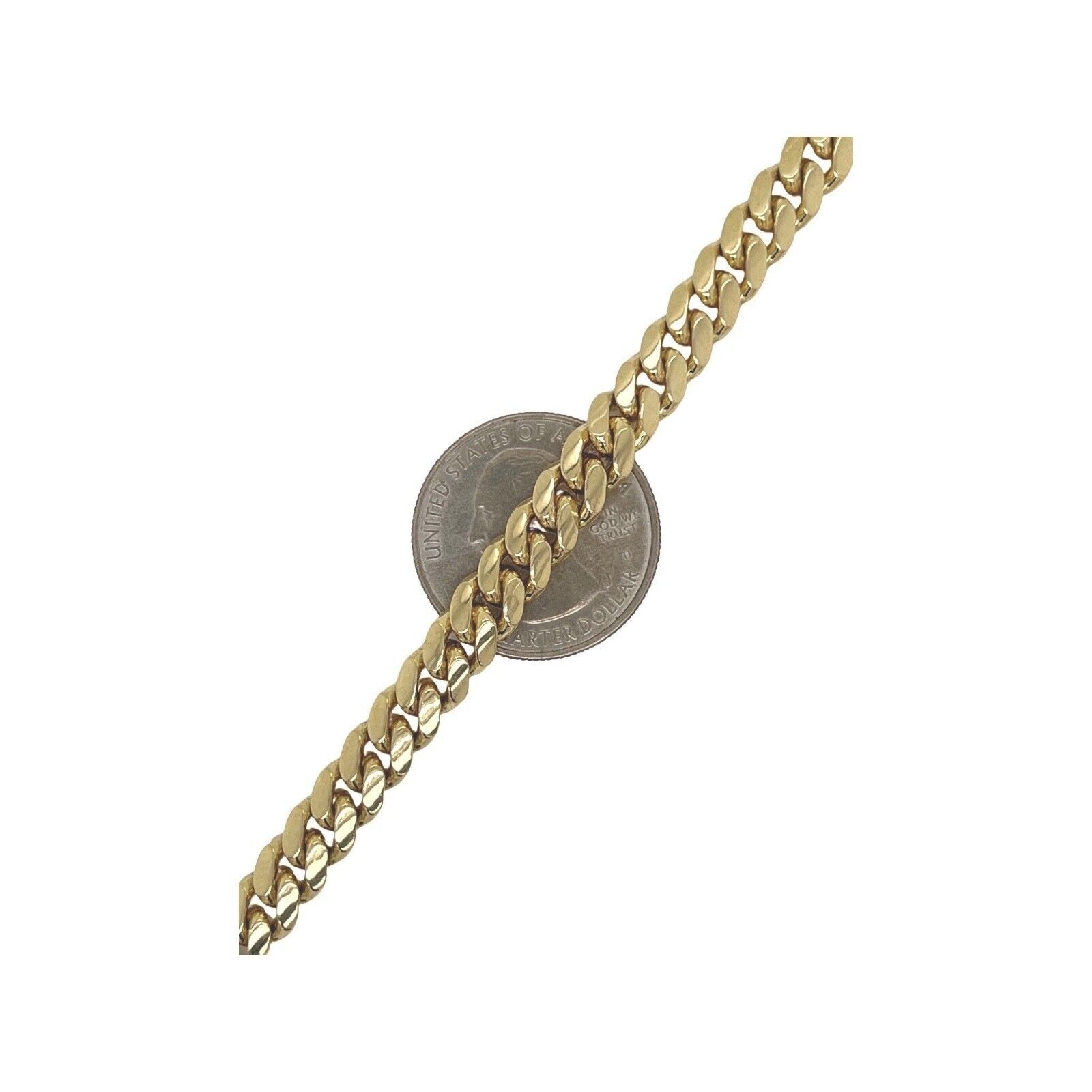 Solid 10K Yellow Gold Miami Cuban Chain Necklace 7MM 18-28 Inches