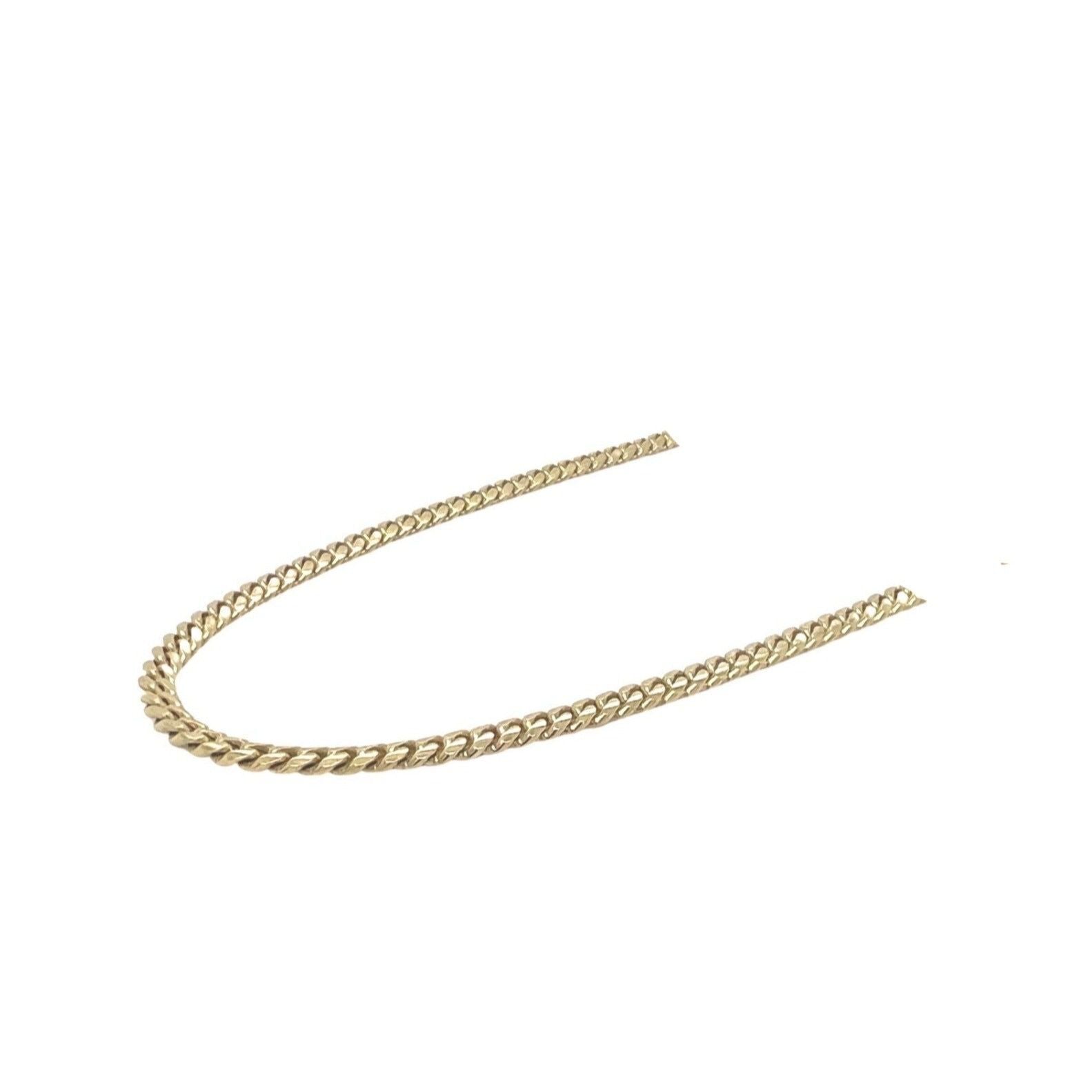 Solid 10K Yellow Gold Miami Cuban Chain Necklace 3MM 18-28 Inches