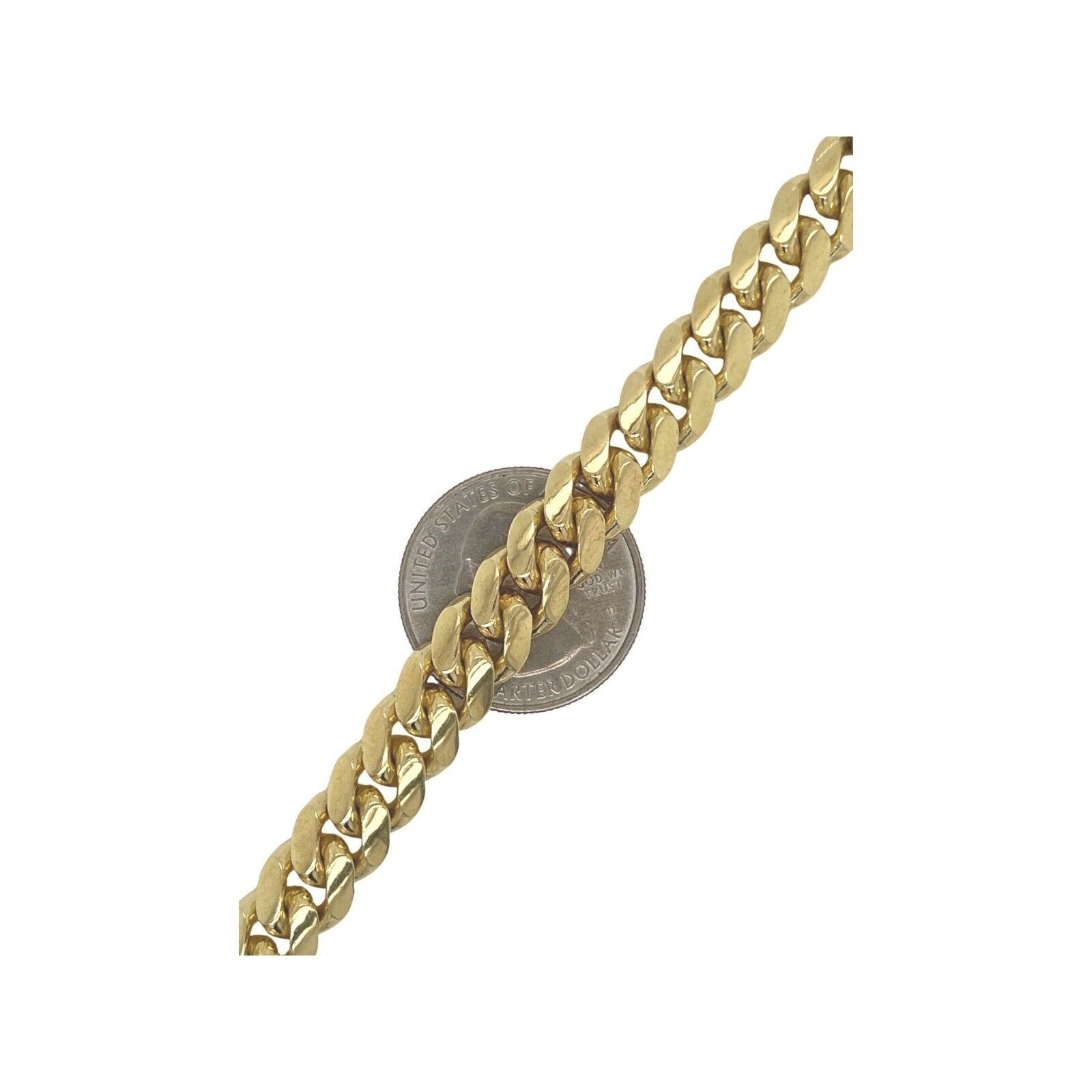 Solid 10K Yellow Gold Miami Cuban Chain Necklace 9.5MM 18-28 Inches