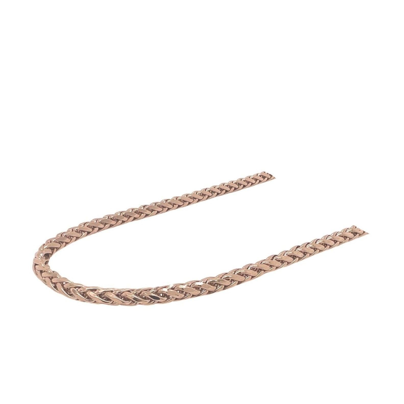 10K Rose Gold Wheat Palm Chain 3.5MM 18-28 Inches