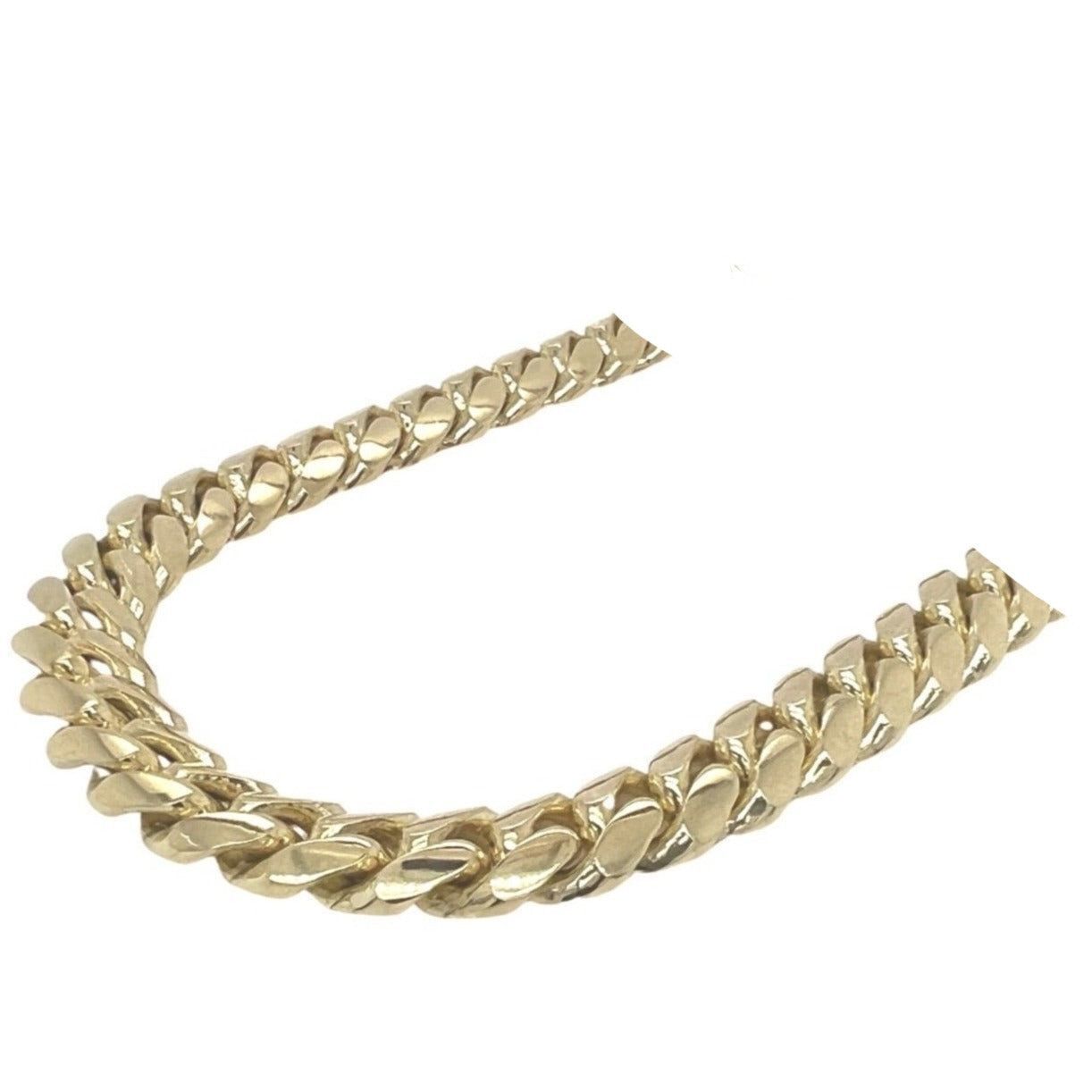 Solid 10K Yellow Gold Miami Cuban Chain Necklace 9.5MM 18-28 Inches