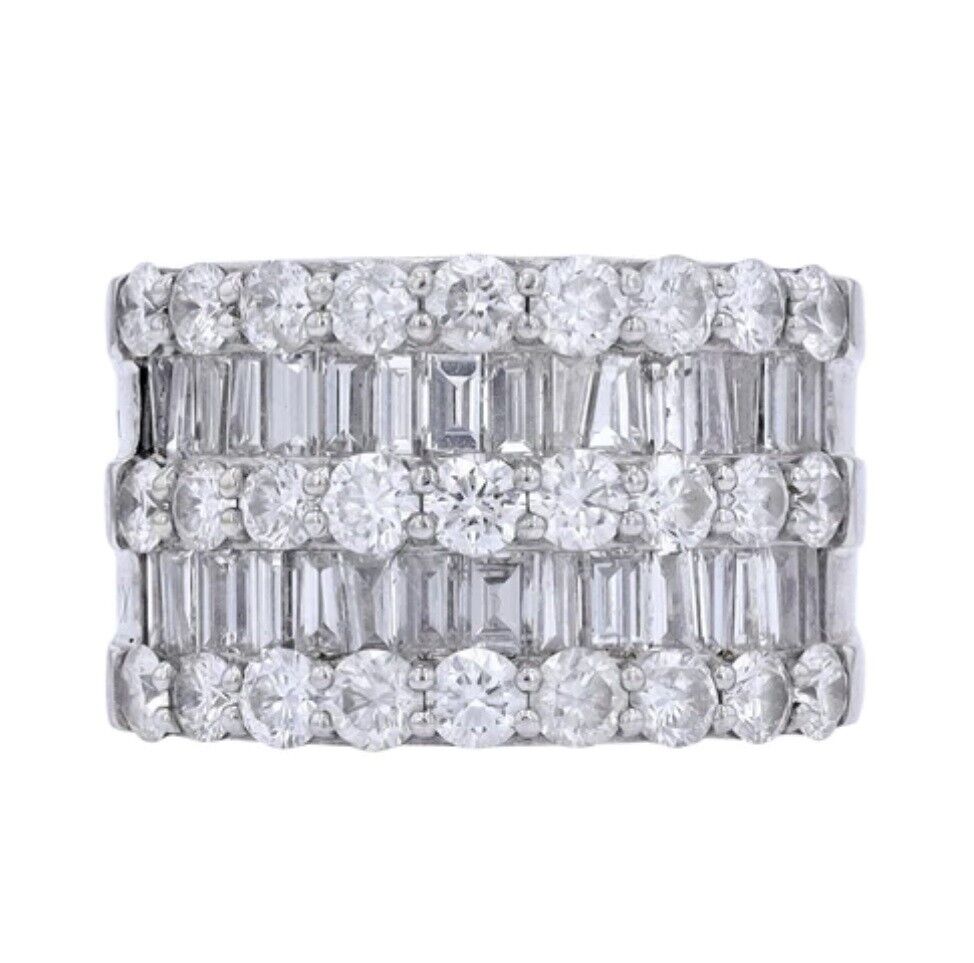4.25 Ct Diamond Band Ring in 18K White Gold for Women's