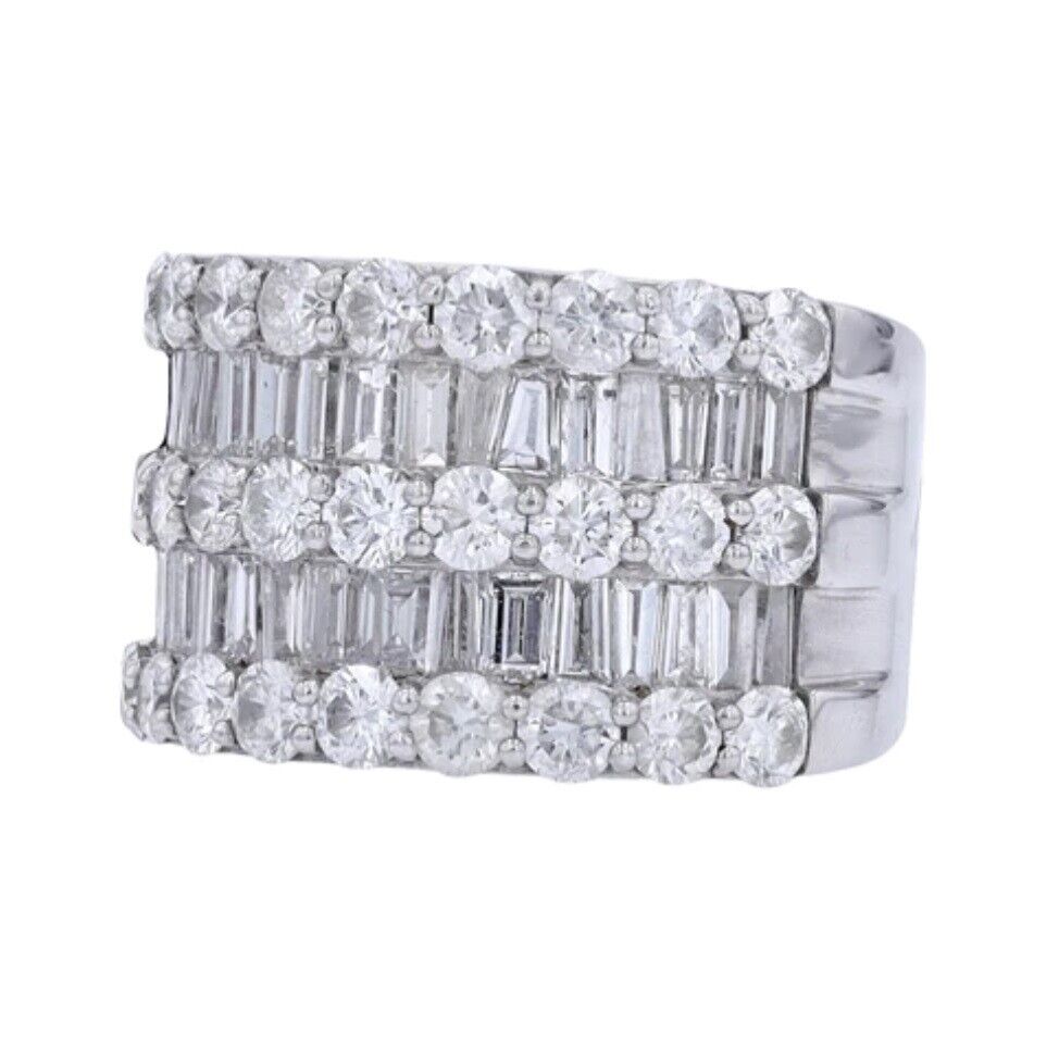 4.25 Ct Diamond Band Ring in 18K White Gold for Women's