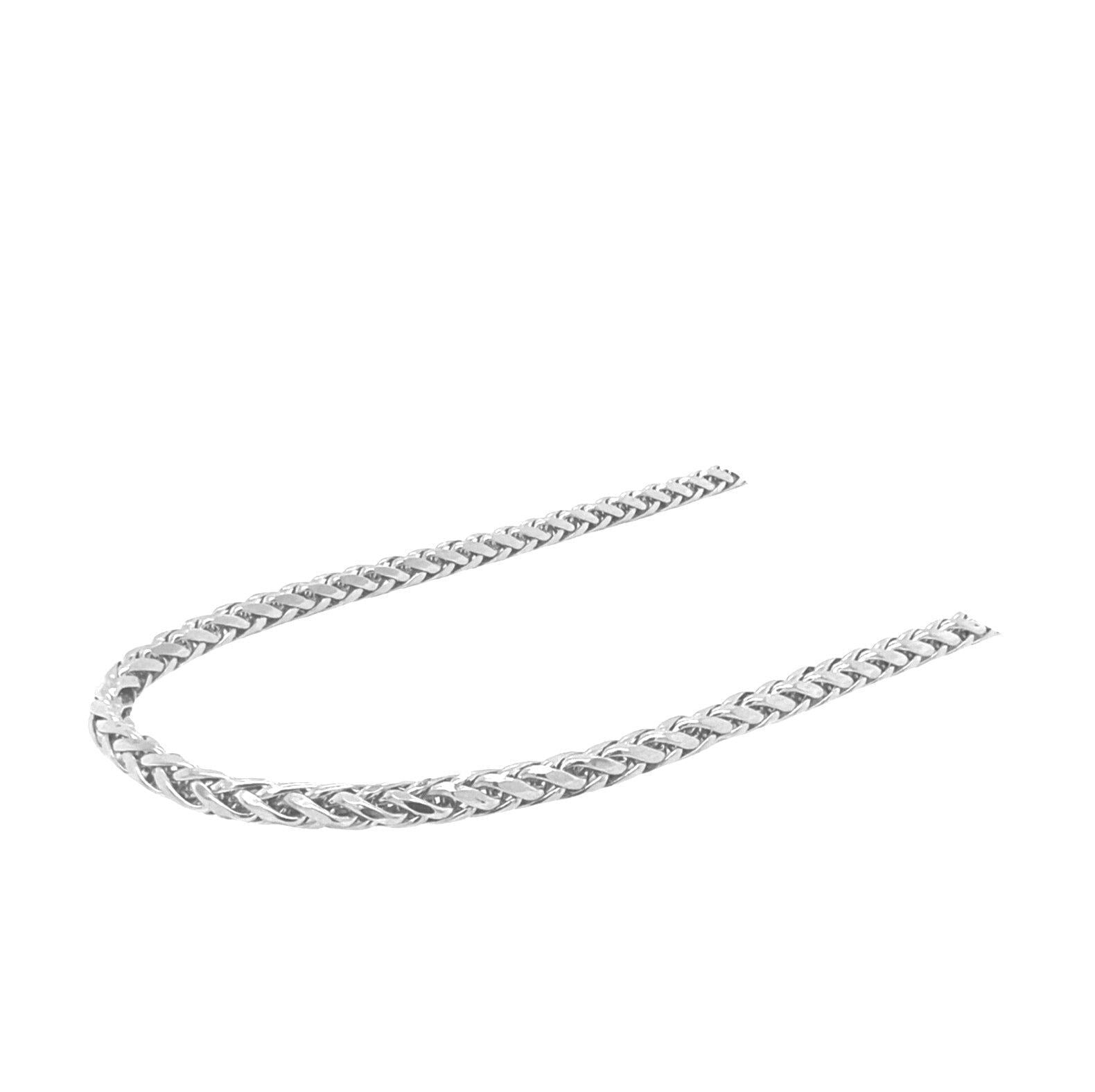 10K White Gold Wheat Palm Chain 2.5MM 18-28 Inches