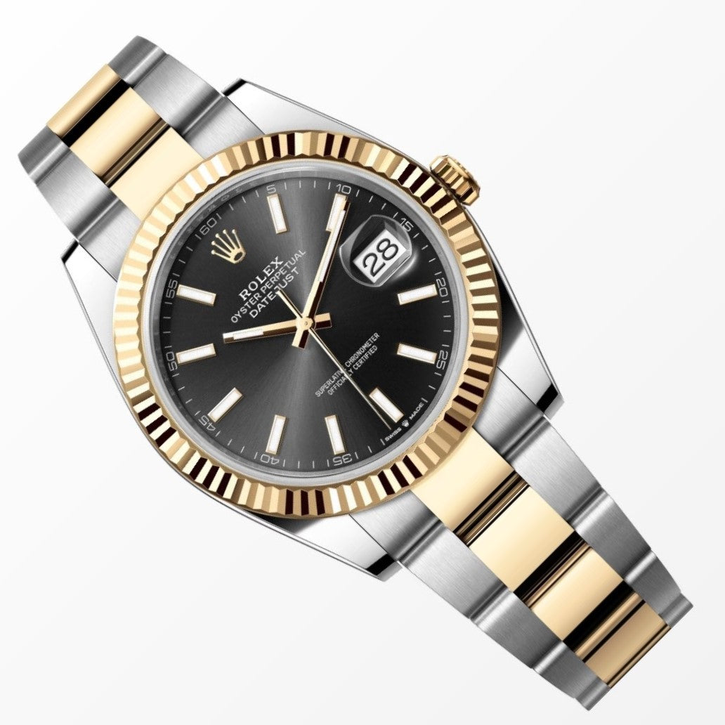 Rolex Datejust 41MM Black Dial 18K Yellow Gold / Steel Watch 126333