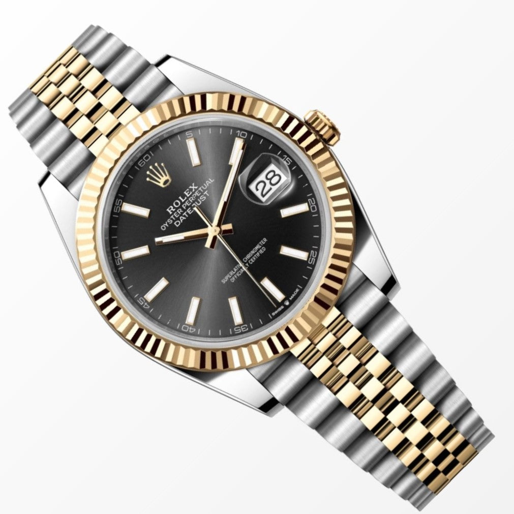 Rolex Datejust 41MM Black Dial 18K Yellow Gold / Steel Watch 126333