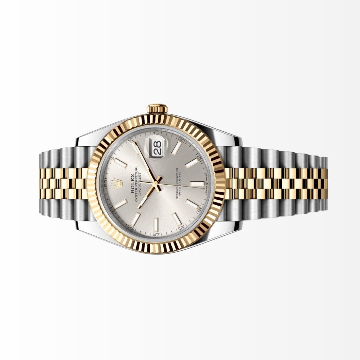 Rolex Datejust 41MM Silver Dial 18K Yellow Gold / Steel Watch 126333