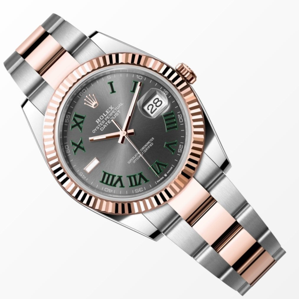 Rolex Datejust 41MM Wimbledon 18K Everose Gold / Steel Watch 126331