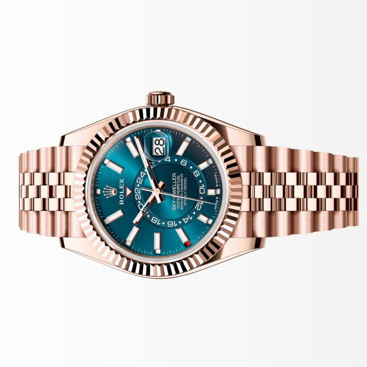 Rolex Sky Dweller 18K Jubilee Blue Dial 42MM Everose Gold Watch 336935