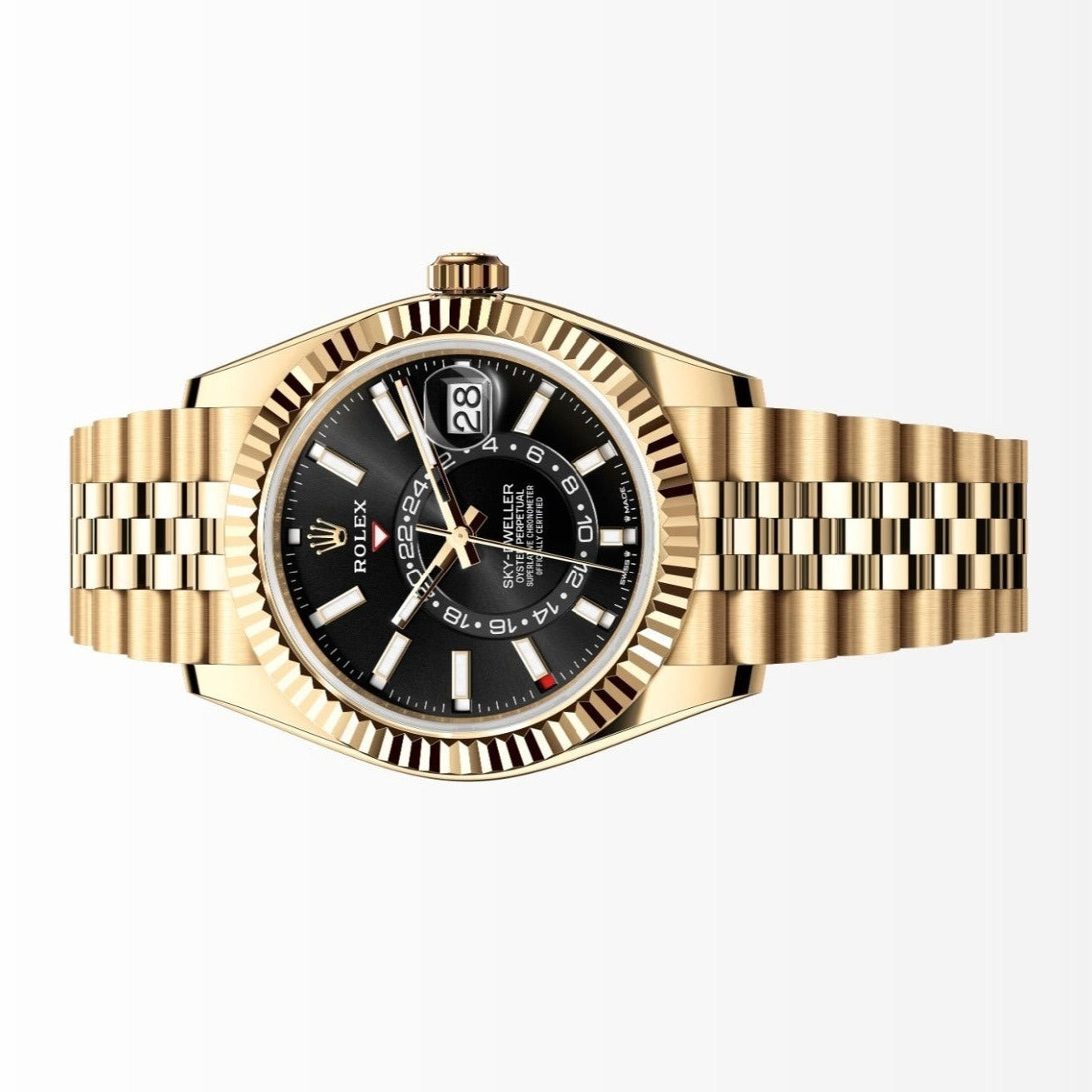 Rolex Sky Dweller 18K Jubilee Black Dial 42MM Yellow Gold Watch 336938