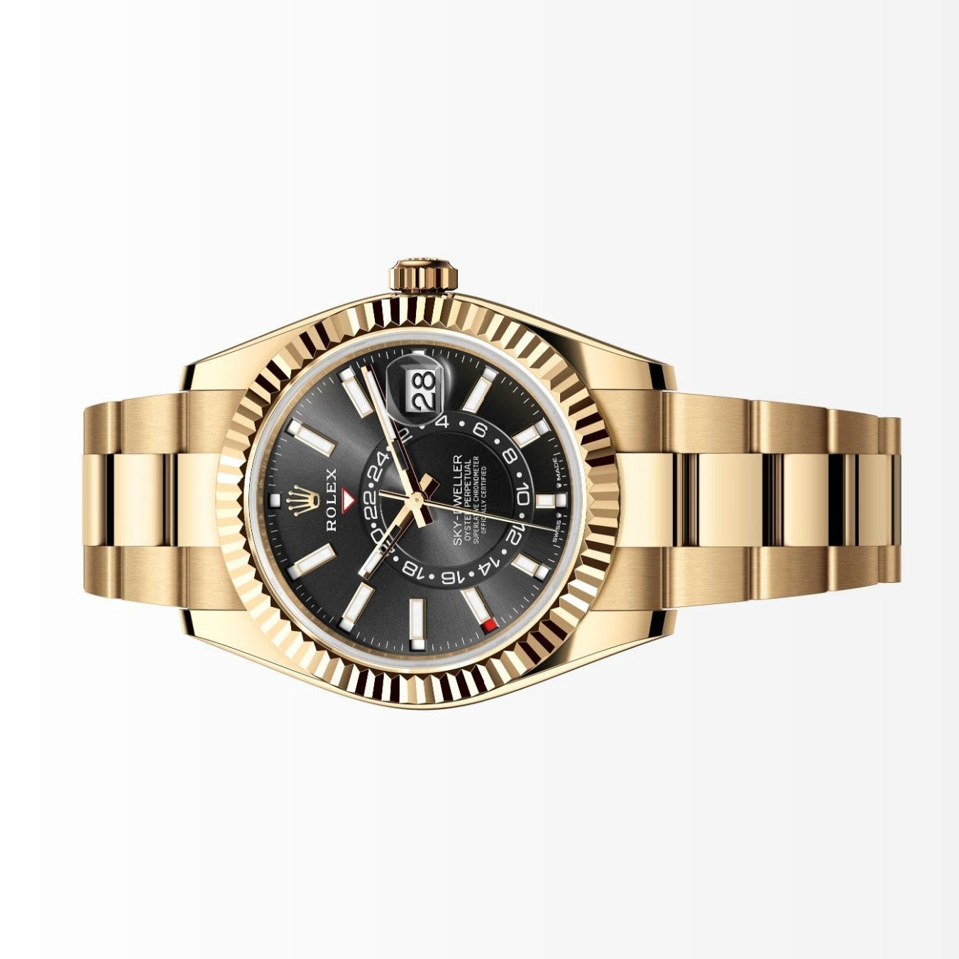 Rolex Sky Dweller 18K Oyster Black Dial 42MM Yellow Gold Watch 336938