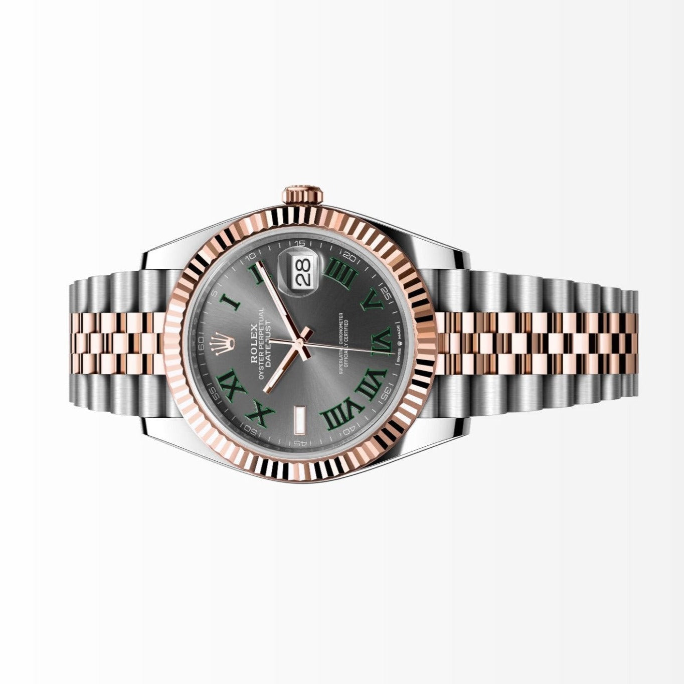 Rolex Datejust 41MM Wimbledon 18K Everose Gold / Steel Watch 126331