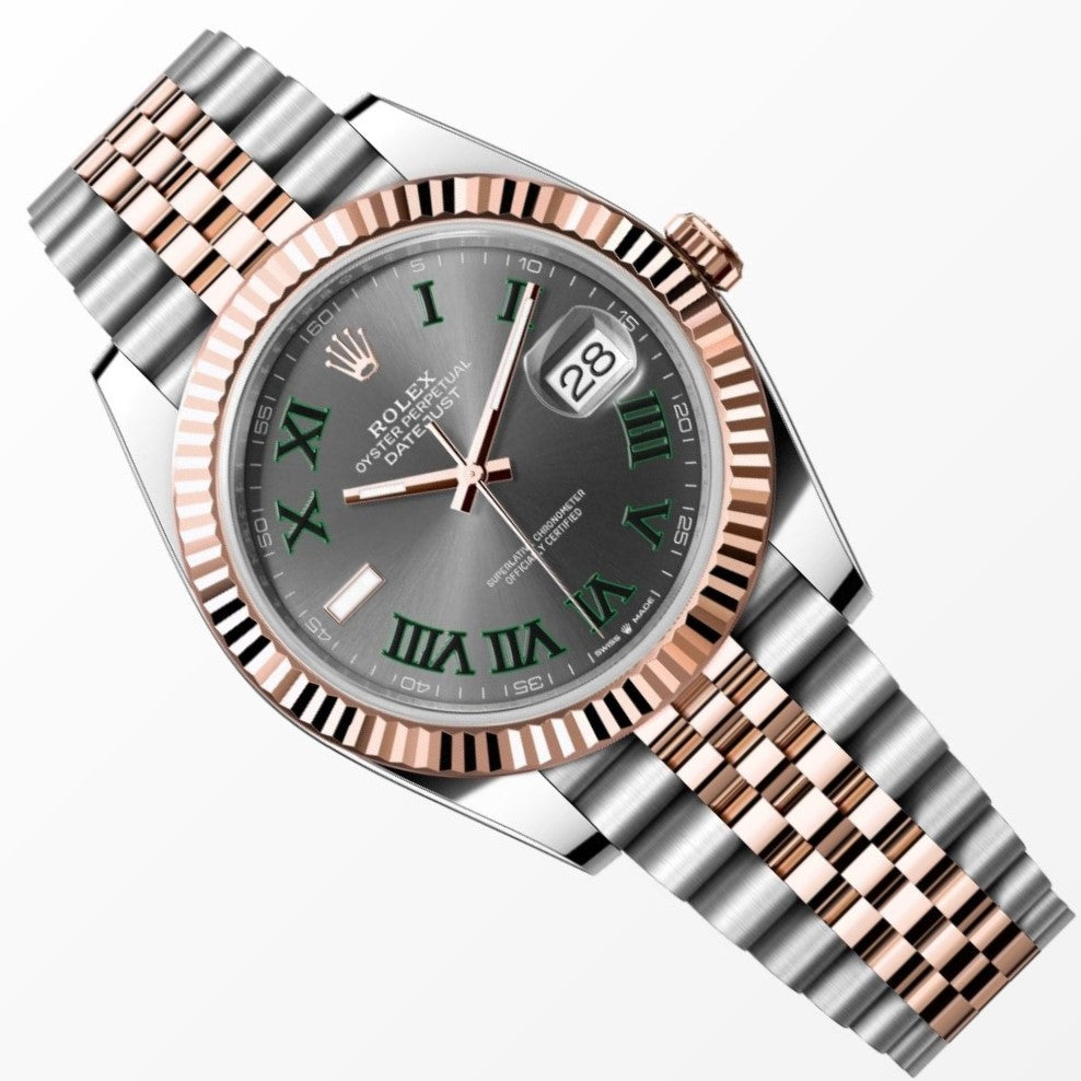 Rolex Datejust 41MM Wimbledon 18K Everose Gold / Steel Watch 126331