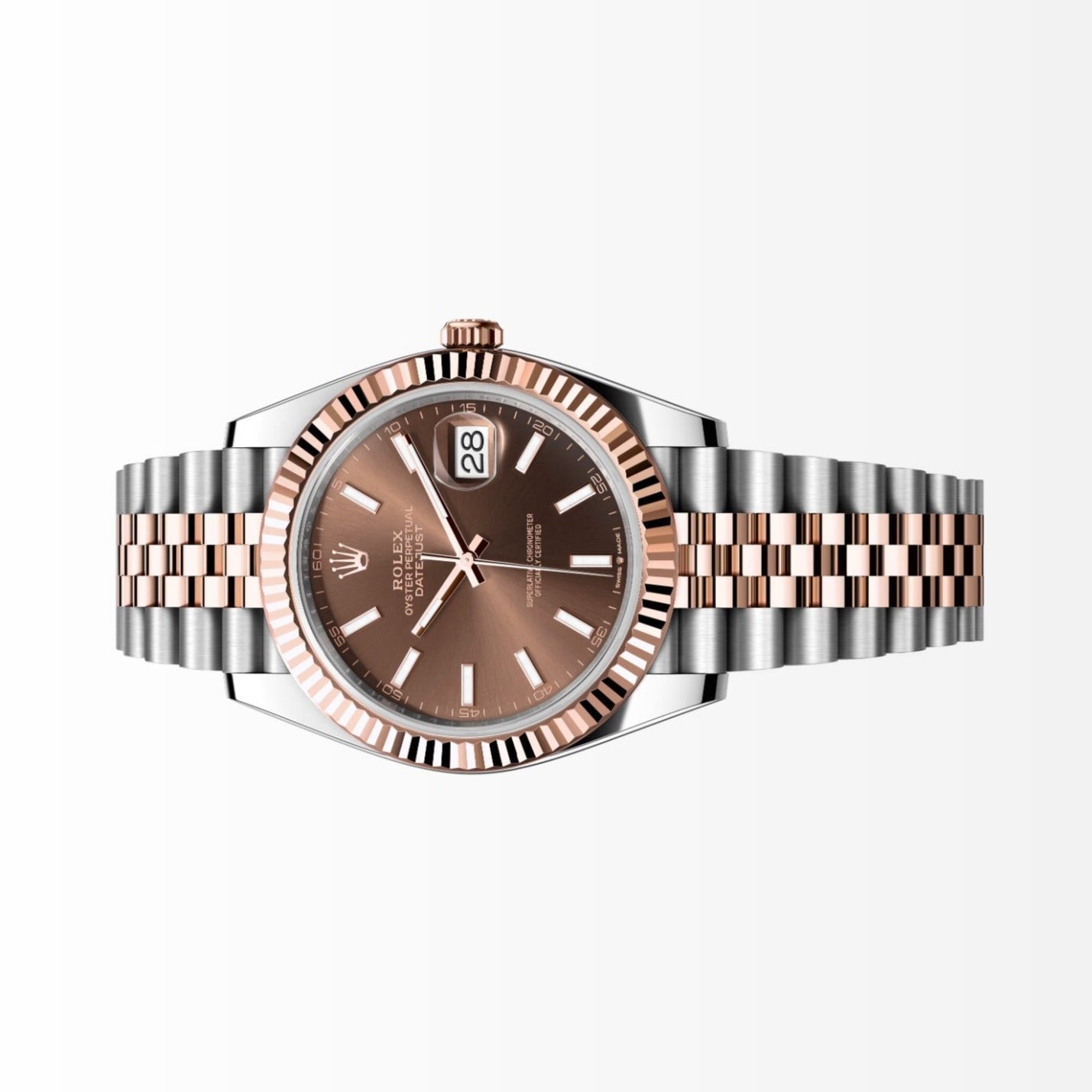 Rolex Datejust 41MM Choc 18K Everose Gold / Steel Watch 126331