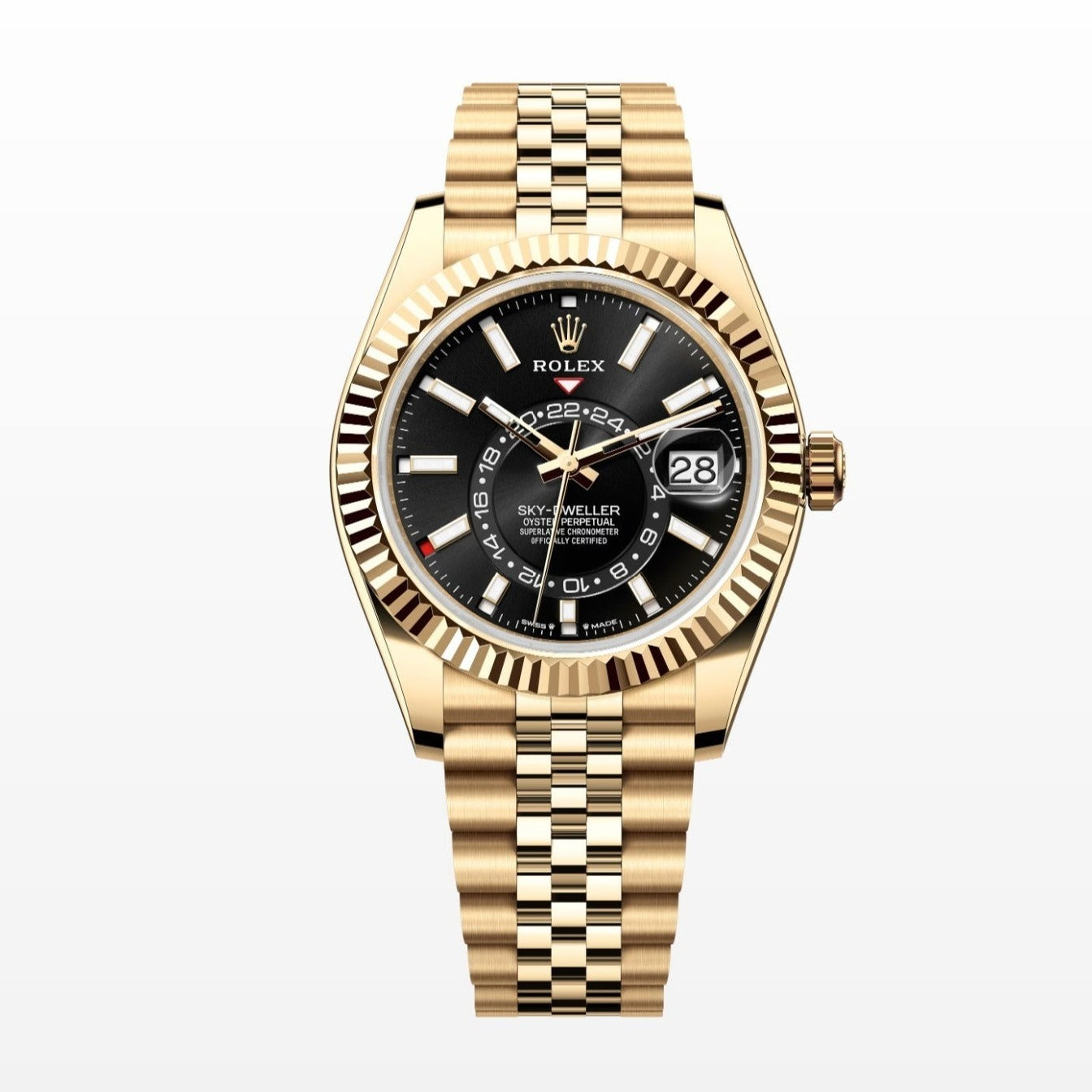 Rolex Sky Dweller 18K Jubilee Black Dial 42MM Yellow Gold Watch 336938