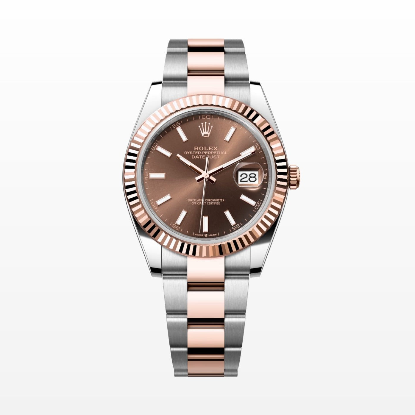 Rolex Datejust 41MM Choc 18K Everose Gold / Steel Watch 126331